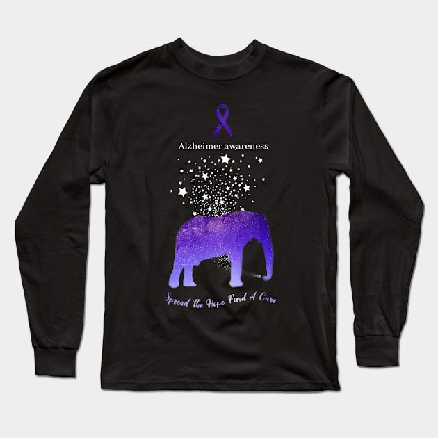 Alzheimer Awareness Spread The Hope Find A Cure Gift Long Sleeve T-Shirt by thuylinh8